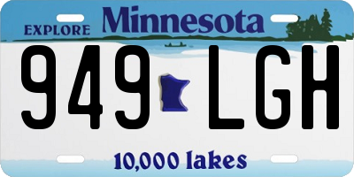 MN license plate 949LGH