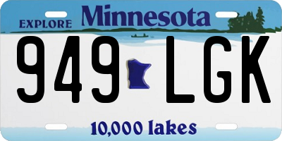 MN license plate 949LGK