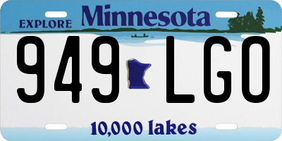 MN license plate 949LGO