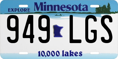 MN license plate 949LGS