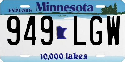 MN license plate 949LGW