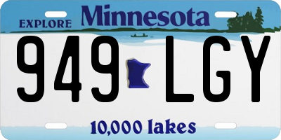 MN license plate 949LGY