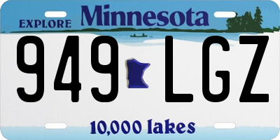 MN license plate 949LGZ