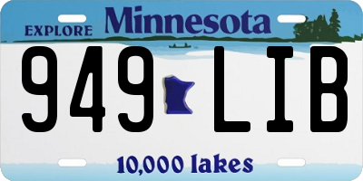 MN license plate 949LIB