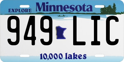 MN license plate 949LIC