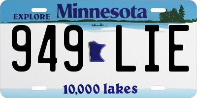 MN license plate 949LIE