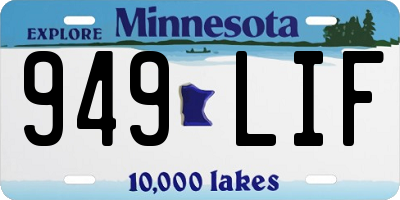 MN license plate 949LIF