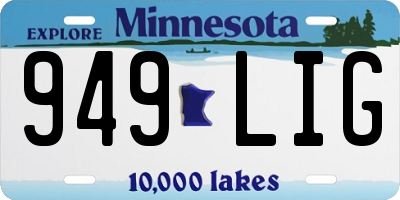 MN license plate 949LIG