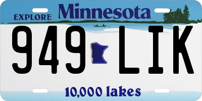 MN license plate 949LIK