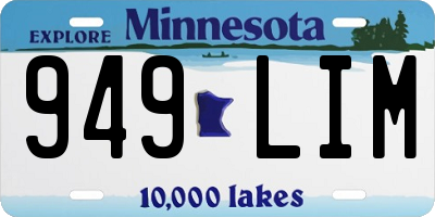 MN license plate 949LIM