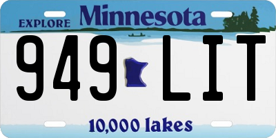 MN license plate 949LIT