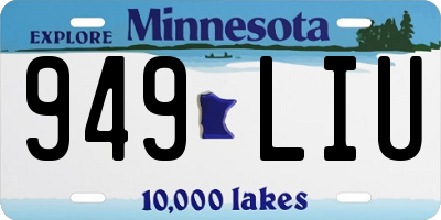 MN license plate 949LIU