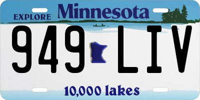 MN license plate 949LIV