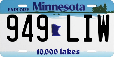 MN license plate 949LIW