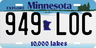 MN license plate 949LOC