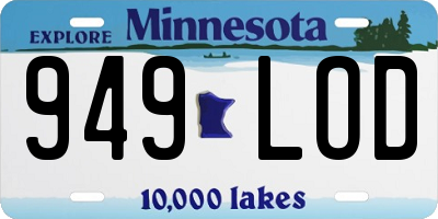 MN license plate 949LOD