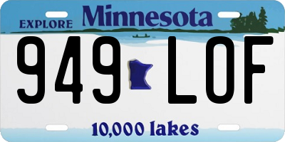MN license plate 949LOF