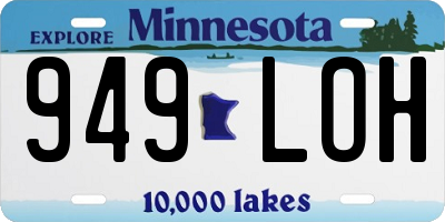 MN license plate 949LOH