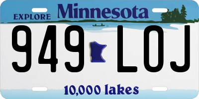 MN license plate 949LOJ