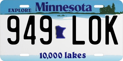 MN license plate 949LOK