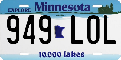 MN license plate 949LOL