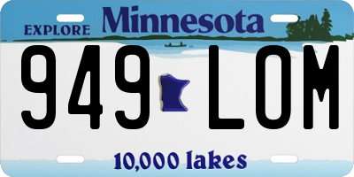 MN license plate 949LOM