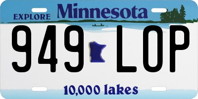 MN license plate 949LOP