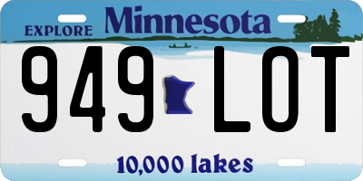 MN license plate 949LOT