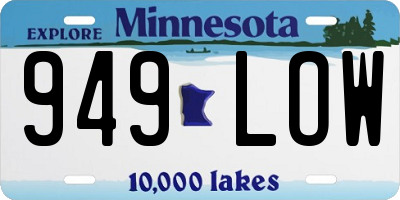 MN license plate 949LOW