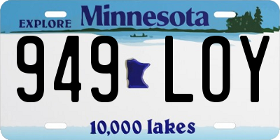 MN license plate 949LOY