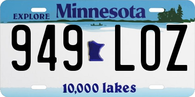 MN license plate 949LOZ