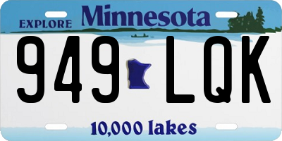 MN license plate 949LQK