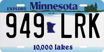 MN license plate 949LRK