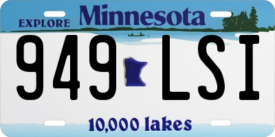 MN license plate 949LSI