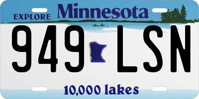 MN license plate 949LSN