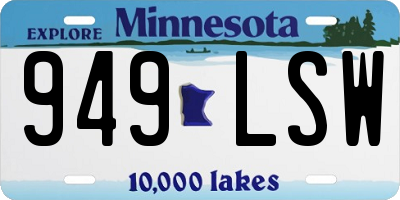 MN license plate 949LSW