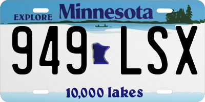 MN license plate 949LSX
