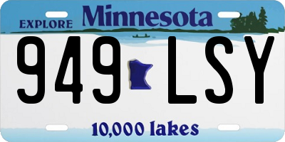 MN license plate 949LSY