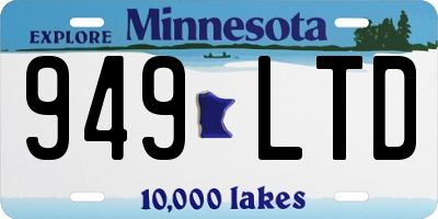 MN license plate 949LTD