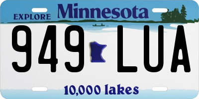 MN license plate 949LUA