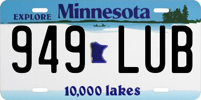 MN license plate 949LUB
