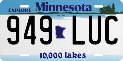 MN license plate 949LUC