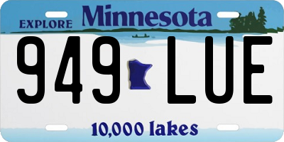 MN license plate 949LUE