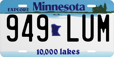 MN license plate 949LUM