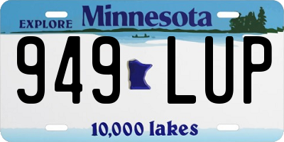 MN license plate 949LUP