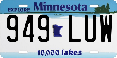 MN license plate 949LUW