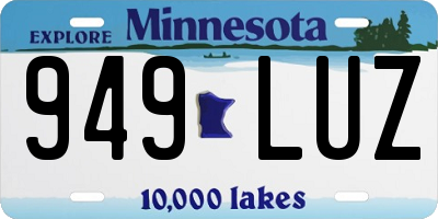 MN license plate 949LUZ