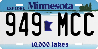 MN license plate 949MCC