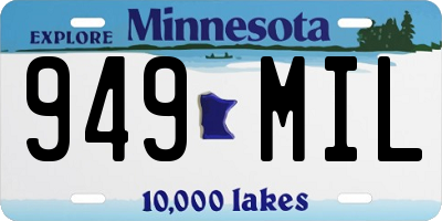 MN license plate 949MIL