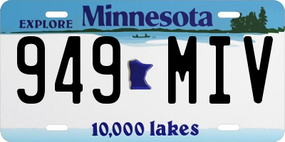 MN license plate 949MIV